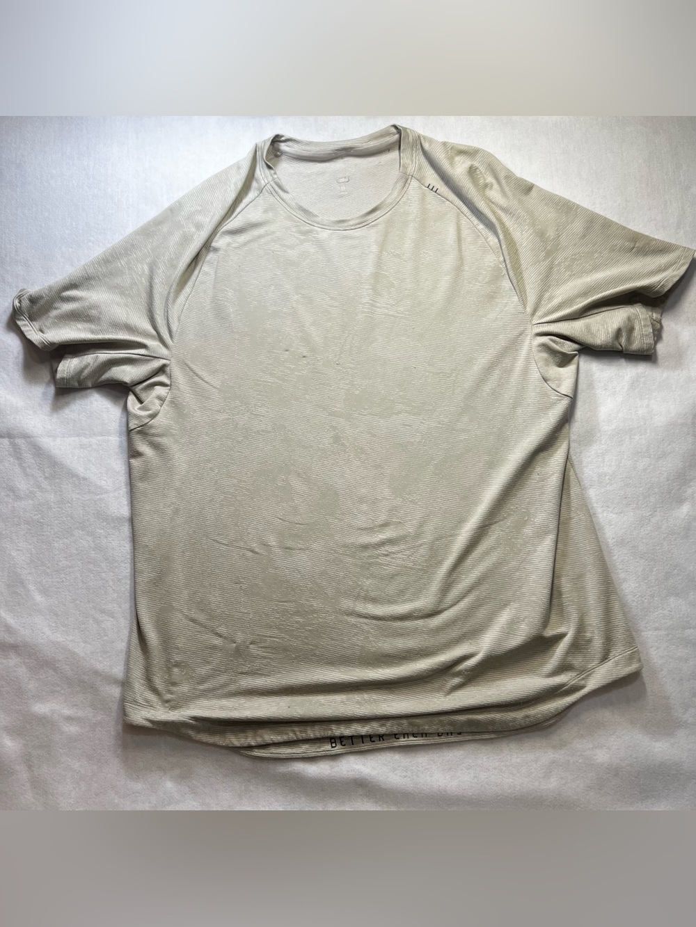 lululemon license to train Men's 2xl Beige Crew Neck Tee Better Each Day (0059)